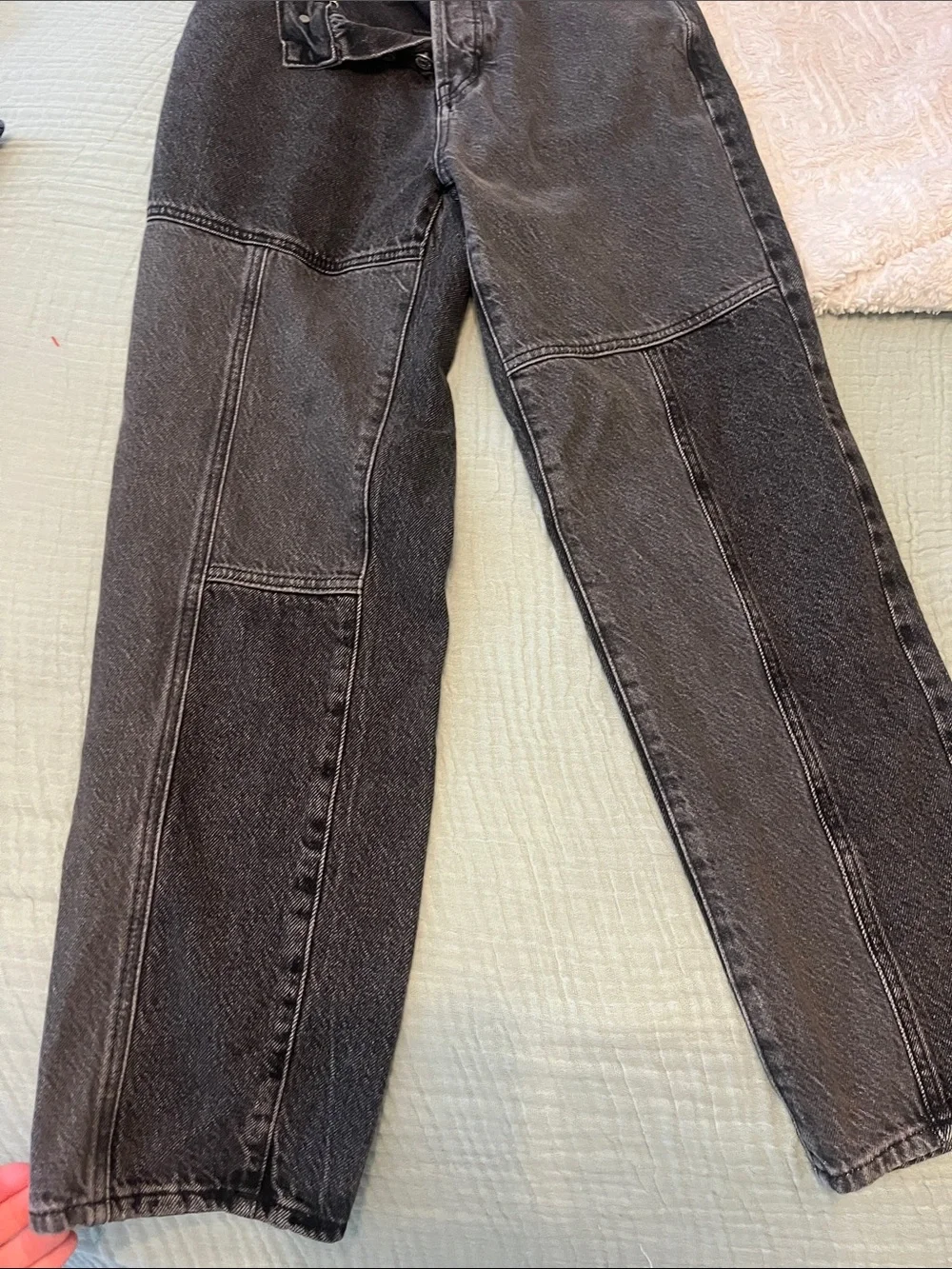 PacSun Black Patchwork High Rise Straight Jeans - Picture 7 of 7